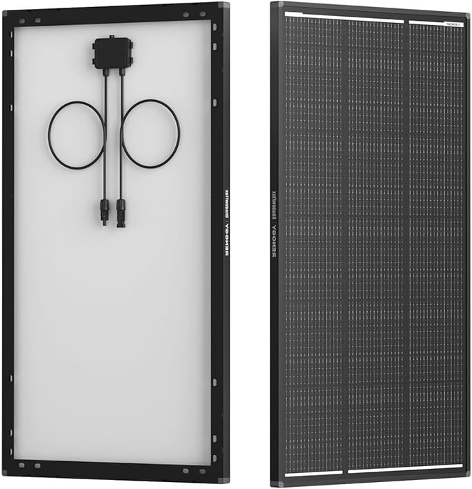 120W Solar Panel ShadowFlux Anti-Shading N-Type 16BB 12 Volt, 25% High-Efficiency, PV Module Power Charger for RV Marine Rooftop Farm Battery and Other Off-Grid Applications