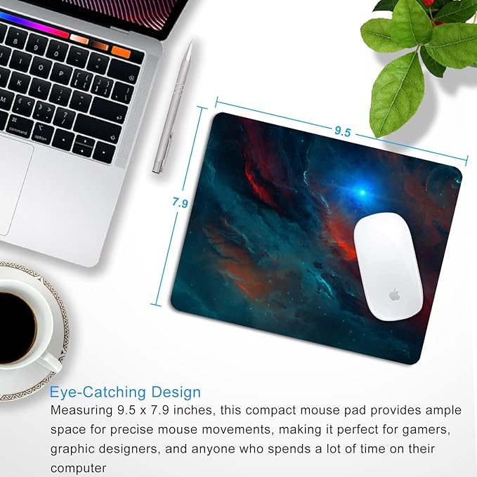Galaxy Mouse Pad Personalized Design, Non-Slip Surface, Rubber Base, Small Office Desk Pad for Computers and Laptops