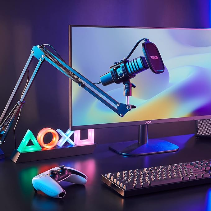 TONOR USB Microphone Kit, PC Podcast Recording Cardioid Condenser Computer Mic Set for Gaming, Streaming, Singing, Voice Over, YouTube, Studio Mic Bundle with Adjustable Arm Stand, TC30+
