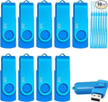 2GB USB 2.0 Flash Drive 10 Pack Nicepicten Pendrive Swivel Thumb Drives Jump Drives Zip Drive USB Memory Stick Thumbdrive Flashdrive Ideal for Home Office Shared Data Storage, Blue 2GB