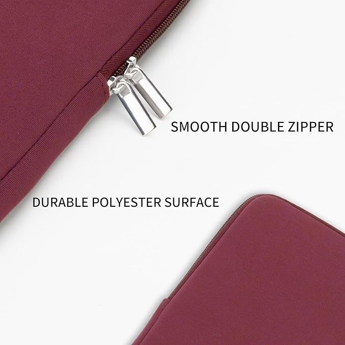 RAINYEAR Laptop Sleeve Case Compatible with 13.3 Inch Notebook Computer Tablet Chromebook 14" MacBook Pro M1 M2 M3 M4 Pro/Max Soft Cover Protective Case Zipper Carrying Bag (Red, Upgraded Version)