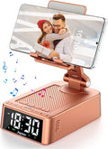 Gifts for Women Girls, Phone Stand with Bluetooth Speaker 360° Rotable Angel Adjustable Cell Phone Holder for Desk with HD Subwoofer Sound Fits All Phones,Tablets (Rose Gold)