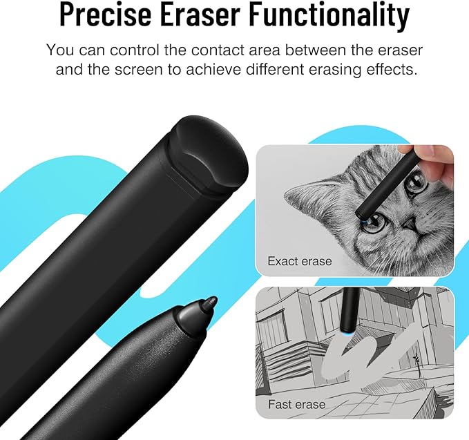 Magnetic Stylus Pen for Remarkable 2 Pen with Eraser, Digital Replacement Pen for Remarkable 2 Stylus Alternative Marker Plus, 4096 Pressure Sensitivity, Palm Rejection, Tilt Support with 5 Pen Tips
