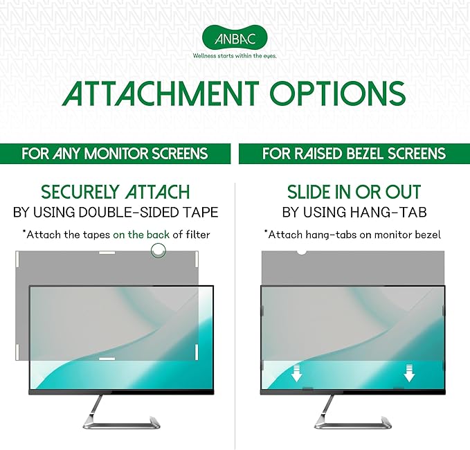 20.1 Inch Desktop Privacy Screen Shield for 4:3 Monitor - Anti Glare Computer Privacy Screen Cover | Blue Light Blocking Screen Protector | Scratch Resistant UV Filter | Attachment Type