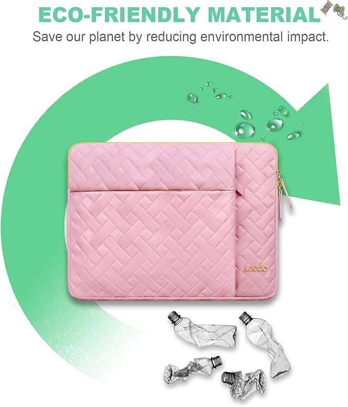 Lacdo Laptop Sleeve Case for 16 inch New MacBook Pro M4/M3/M2/M1 Pro/Max A3403 A3186 A2991 A2780 A2485 2024-2019 | 15 inch Microsoft Surface Laptop 7th Copilot+PC/6/5/4/3/2/1 Computer Bag, Sakura Pink