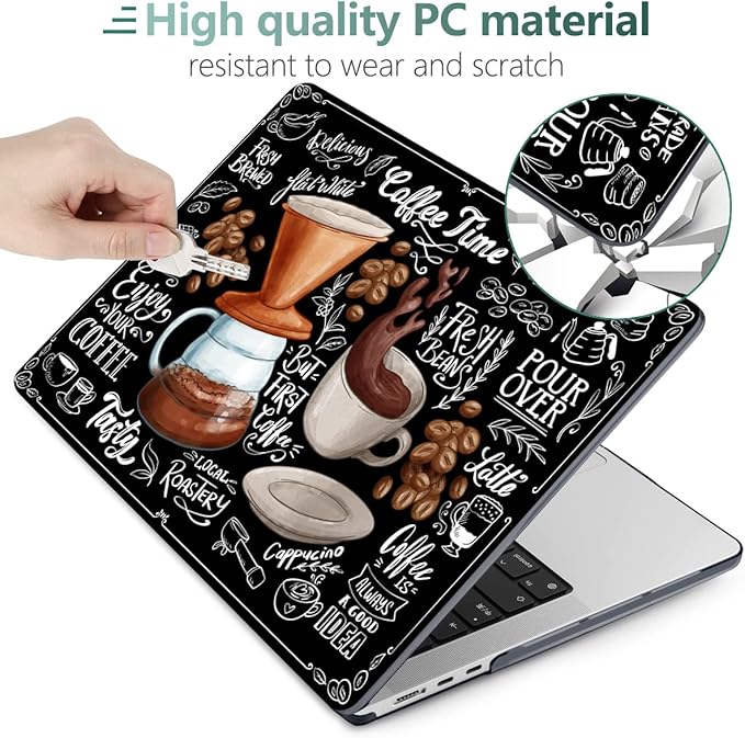 MEEgoodo Case for M4/M3/M2 MacBook Air 13.6 inch Case 2025 2024 2022, Fit Model A3240/A3113/A2681, Laptop Hard Shell with Keyboard Cover Compatible with MacBook Air 13 inch, Coffee