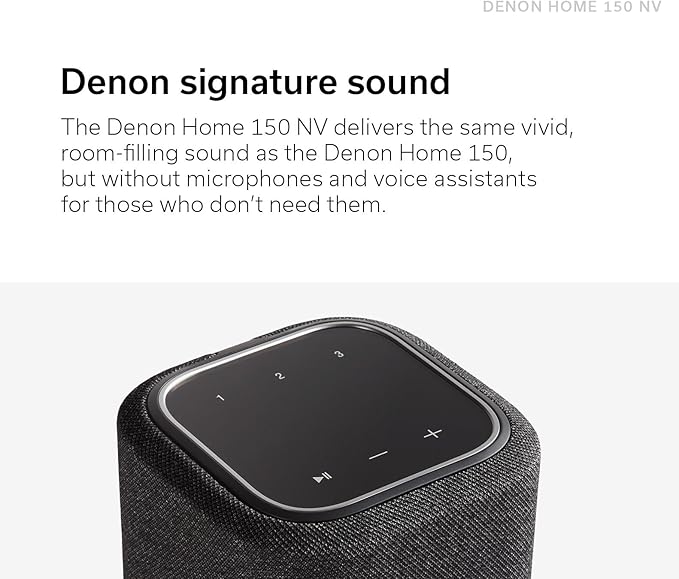Denon Home 150 NV Wireless Speaker (White), 1" Tweeter, 3.5" Woofer, Home Speaker with HEOS Built-in, AirPlay 2, and Bluetooth, Multi-Room Streaming, Simple Setup, Compact Design