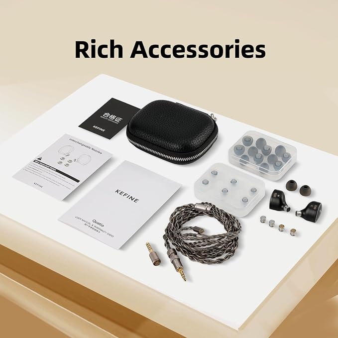 HiFiGo KEFINE Quatio in Ear Monitor, 2DD+2BA Hybrid IEMs with 3 Tuning Nozzles, in Ear Headphone with Detachable Cable for Musician Audiophile
