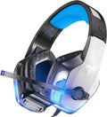 BENGOO V-4 Gaming Headset for Xbox Series X|S, Xbox One, PS5, PC, Mac, Nintendo Switch, Noise Cancelling Over Ear Headphones with Mic, LED Light, 7.1 Surround Sound, Soft Memory Earmuffs, 3.5mm