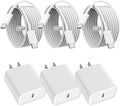 iPhone 16 15 Charger Fast Charging,3Pack 20W Fast Charging USB C Charger with 10Foot Long Type C to C Cable Cord TypeC Block Brick for iPhone 16e/16/16 Pro/16 Plus/16 Pro Max/15 Pro,iPad Air/Pro/Mini