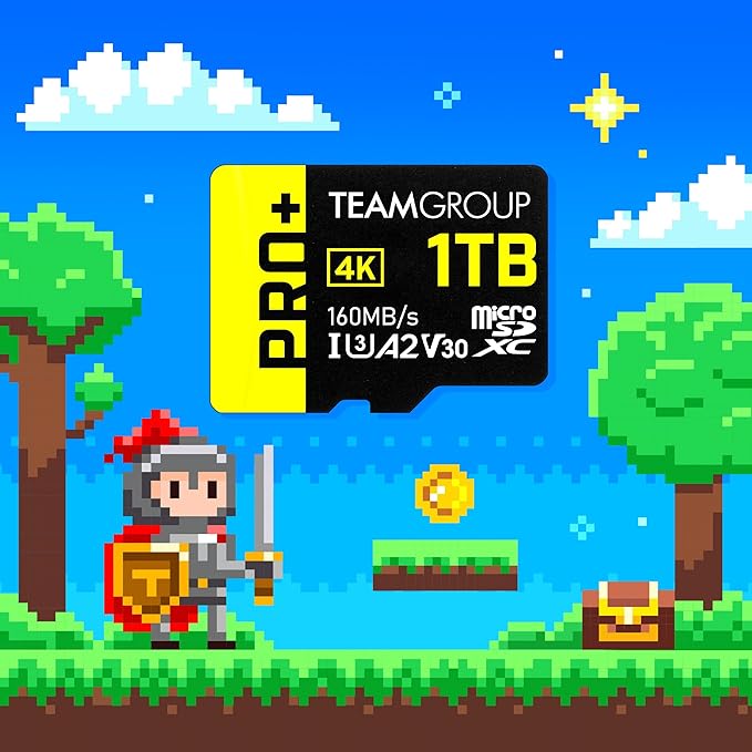 TEAMGROUP A2 Pro Plus Card 512GB Micro SDXC UHS-I U3 A2 V30, Read/Write up to 160/110 MB/s for Nintendo-Switch, Steam Deck, Tablets, Smartphones with Adapter TPPMSDX512GIA2V3003
