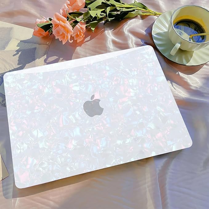 B BELK Compatible with MacBook Pro 14 inch Case 2025 2024 2023 2022 2021 M4 M3 M2 M1 A3112 A3185 A3401 A2918 A2992 A2779 A2442, Plastic Hard Shell Case+ Keyboard Cover+ Screen Protector, Shiny Pearl