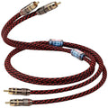 TODN HiFi RCA Cables, Audiophile 2 RCA Male to Male Shielded Audio Cable for Home Stereo Systems, Premium 4-Core Oxygen-Free Copper (4.9ft/1.5m, 1 Pair)
