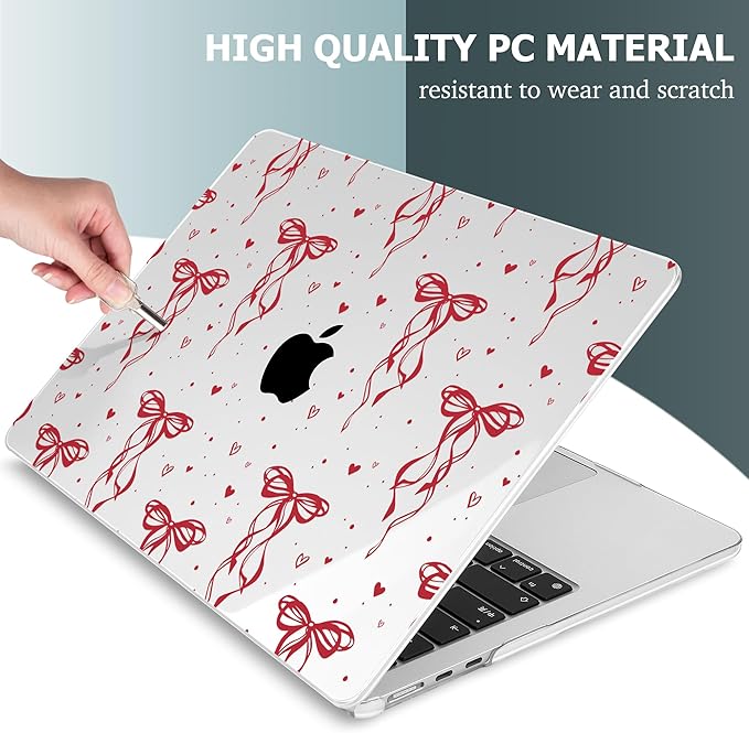 Mektron for 2025 M4 MacBook Air 13.6 Inch A3240 Case Fits 2023 A2681 M2 2024 A3113 M3 Chip with Liquid Retina Display Touch ID, Printed Plastic Hard Shell Cover for MacBook Air 13.6", Layer Bows