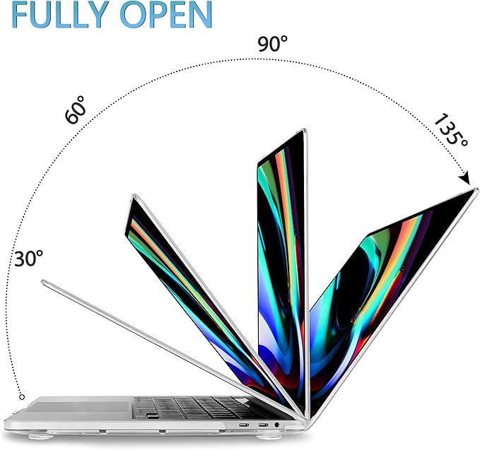 Mektron Case for MacBook Pro 16 Inch A2141 Cover 2019 Release 16" with Liquid Retina Display/Touch ID, Plastic Hard Shell with Keyboard Skin & Screen Protector & Dust Plug, Abstract Floral