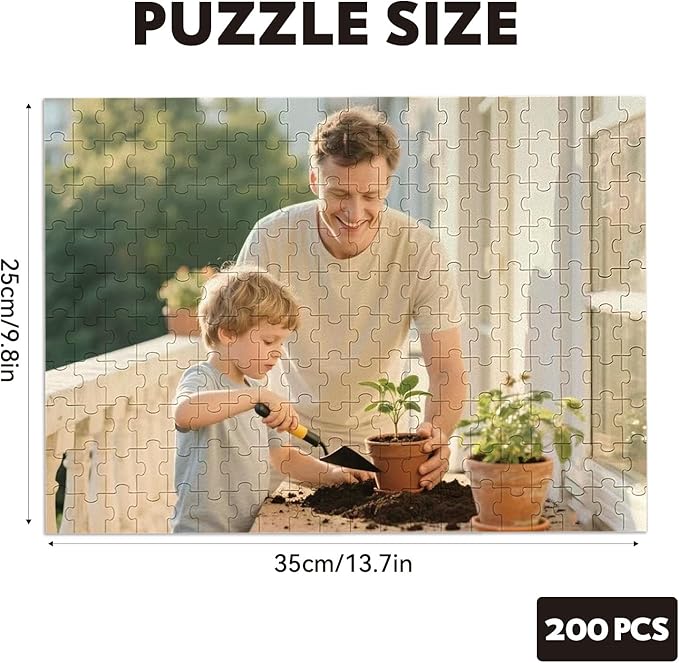 Custom Puzzle, Customize Puzzles from Photos with 120/200/300/500/1000 Pieces, Personalized Wooden Jigsaw Puzzle Gifts for Family, Adults, Christmas, Wedding, Pet