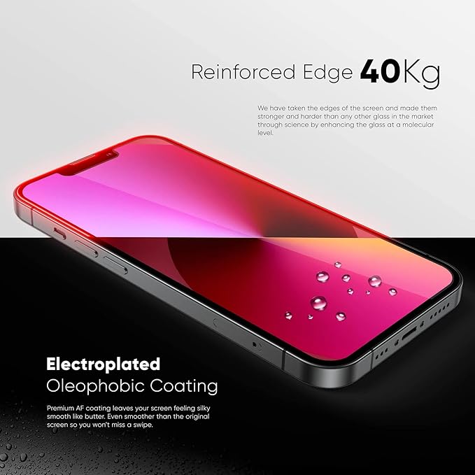 FLOLAB NanoArmour ONETIME PRO for iPhone 15 Pro Screen Protector, Anti-Reflective, Anti-Rainbow, 3D Tempered Glass, Ultra Clear, Edge Reinforced, Easy Install, Dust-Free, Scratch Resistant