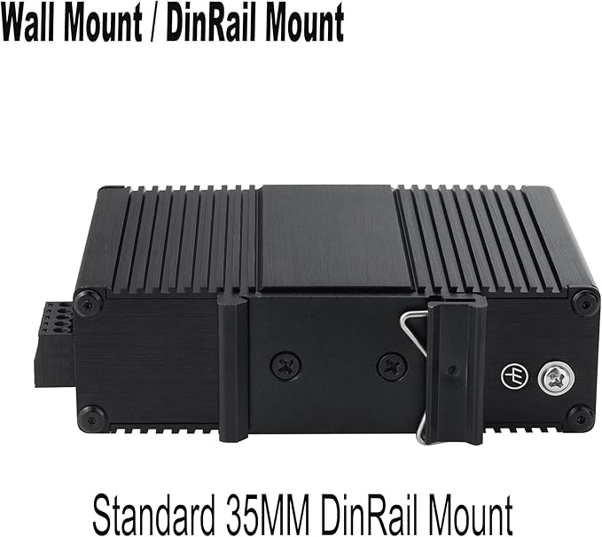 Industrial Mini Gigabit Ethernet Switch 5-Port RJ45 10/100/1000BASE-T+1-Port SFP Slot,Unmanaged Network Switch,Network Hub,Dinrail Mount or Wall-Mount,Plug & Play,Fanless (5 RJ45+1 SFP)