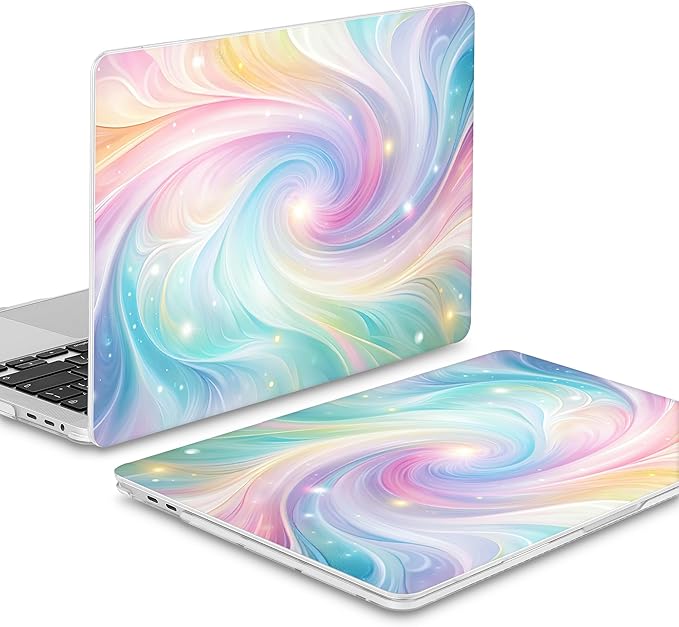 Mektron Case for MacBook Pro 16 Inch A2141 Cover 2019 Release 16" with Liquid Retina Display/Touch ID, Plastic Hard Shell with Keyboard Skin & Screen Protector & Dust Plug, Colors Swirls