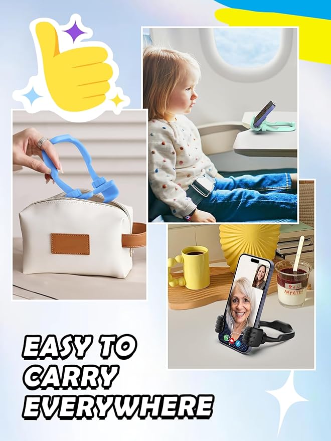 Cell Phone Holder Thumbs Up Lazy Phone Stand for Desk: 3 Pack Back to School Supplies Gifts for Teen Boys Him Kids Men 2025 Birthday Funny Cool Gadgets Ideas Gifts for Christmas Stocking Stuffers