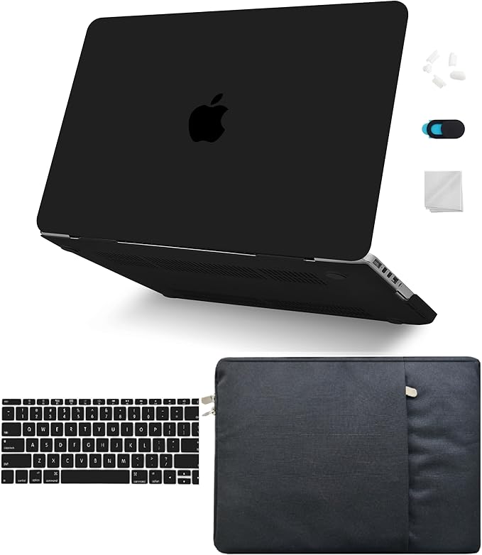 KECC Compatible with MacBook Pro 14 inch Case 2025 2024 2023 2022 2021 Release M4 M3 M2 M1 A3112 A3401 A3185 A2918 A2992 A2779 A2442 Plastic Hard Shell + Keyboard Cover + Sleeve, Matte Black