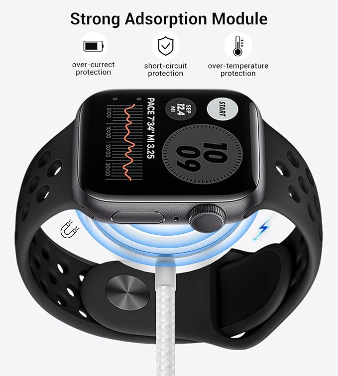 Temdan for Travel Vacation Essentials,3 in 2 USB C Cable for Apple Watch Charger/iPhone 16 Charger/Lightning,Multi Charging Cable Cord,Camping Essentials,Designed for iWatch &iPhone 16-12-5FT White