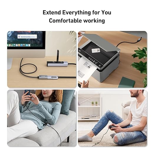 BENFEI USB 3.0 Extension Cable 16 Feet, Nylon Braided Compatible with Webcam, Camera, Phone, USB hub, Mouse, Keyboard, Printer, Hard Drive, Headset