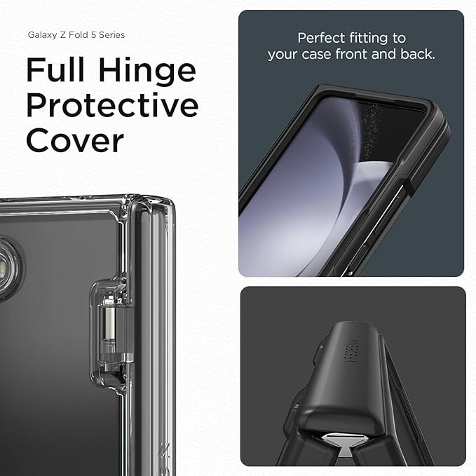 VRS DESIGN Phone Case for Galaxy Z Fold 5 5G (2023) [Terra Guard Modern], Premium Modern Neat Style Case [Anti Scratch Spring-Loaded Hinge Protection] with Screen Protector (Matte Black/Renewed)