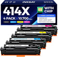 414X Toner Cartridges Set 4-Pack High Yield with Chip Replacement for HP 414X 414A Toner Compatible with HP Color Laserjet M455dn MFP M480f M454dn M454dw MFP M479fdn M479fdw Printer