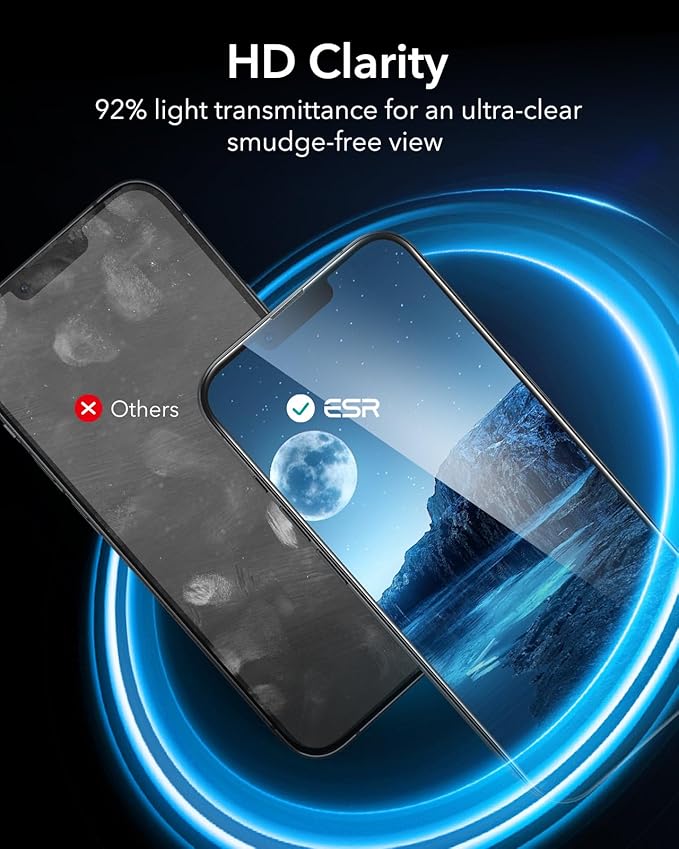 ESR 3 Pack for iPhone 13 Pro Max/iPhone 14 Plus Screen Protector, [9H Hardness] [Military Grade Shatterproof] Tempered Glass Film with Flawless Fit Tray