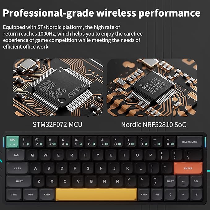 nuphy Air60 V2 Portable Wireless Keyboard 60% Low Profile Mechanical Keyboard Support QMK/VIA Compatible with Windows/mac OS/Linux Supports Bluetooth 5.1/2.4GHz/Wired (USB-C) Gateron Cowberry Switch