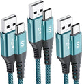 USB C Cable 3.1A Fast Charging [3Pack,10ft+6.6ft+3.3ft], sweguard USB-A to USB-C Charger Nylon Braided Cord for Samsung Galaxy S21 S20 S10 S9 S8 Plus/FE Note 20 10 9 8 7, A71 A51 A32,LG,Moto,PS5-Green