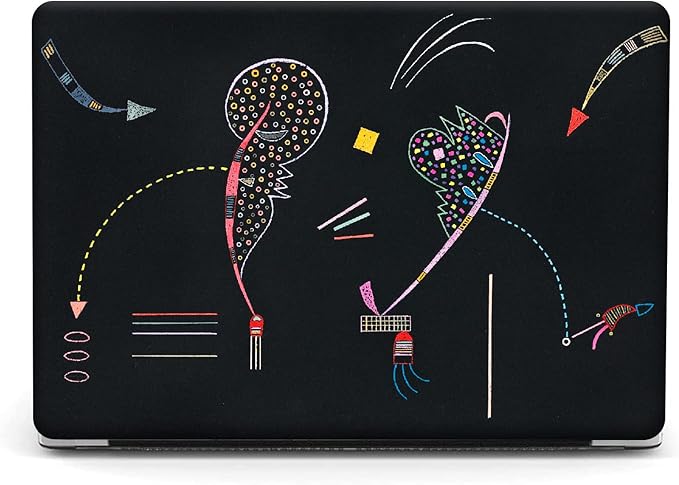 Berkin Arts Compatible with MacBook Air 13 inch Cover, 2022-2018 Release A1932 with Touch ID with Keyboard Cover & Screen Protector Naive Art Illustrated (Two Sides by Kandinsky)