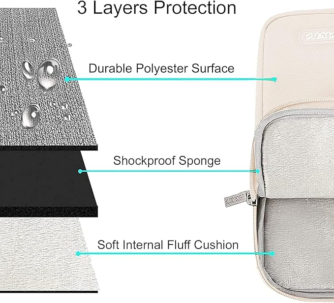 MOSISO Laptop Case 15 inch, 15 inch Laptop Sleeve Compatible with MacBook Air 15 M4 A3241 M3 A3114 M2 A2941 2025 2024 2023,Dell XPS 15,Polyester Vertical Computer Sleeve Bag with Pocket, Sand
