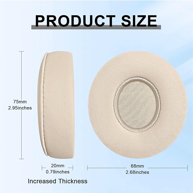 Replacement Ear Pads for Beats Solo 2 & Solo 3 Wireless On-Ear Headphones, Ear Cushions, Headset Earpads, Ear Cups Cover with Soft Protein Leather (Pink)