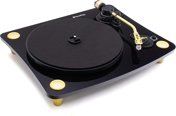 TechPlay Ghost, 2 Speed Belt Driven Turntable with Bluetooth Broadcast. Connects to Your Bluetooth Speakers wirelessly. (Black)
