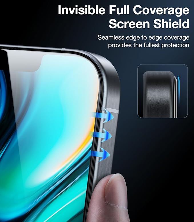 UltraGlass Ultra 9H+ Glass for iPhone 13 Pro Max Privacy Screen Protector [No.1 Military Grade Shatterproof & 100% Anti Spy] Glass Privacy Screen iPhone 13 Pro Max Tempered [Longest Durable],2 Pack