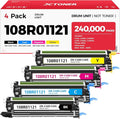 C400 C405 Drum Unit 108R01121 Imaging Drum (Black Cyan Magenta Yellow 4-Pack) Replacement for Xerox Versalink C400 C400D C400DN C405 C405N C405DN Phaser 6600 Workcenter 6605 6655 6655i Color Printer