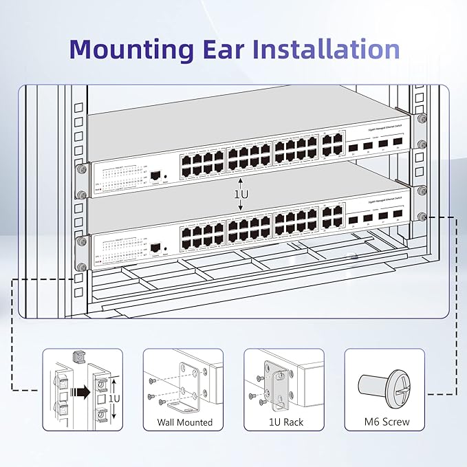 Rack Mount Kit for 17.3 Inch Juniper Switches Rack Ears for Juniper EX2200/EX2300