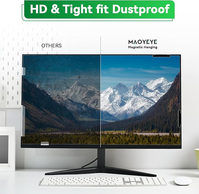 [2 Pack] Magnetic 21.5 in Computer Anti Blue Light Screen Protector for16:9 Aspect Ratio Widescreen Monitor, Hanging Eye Protection Anti-Glare Light Screen Protector, Removable 21.5in Protective Film