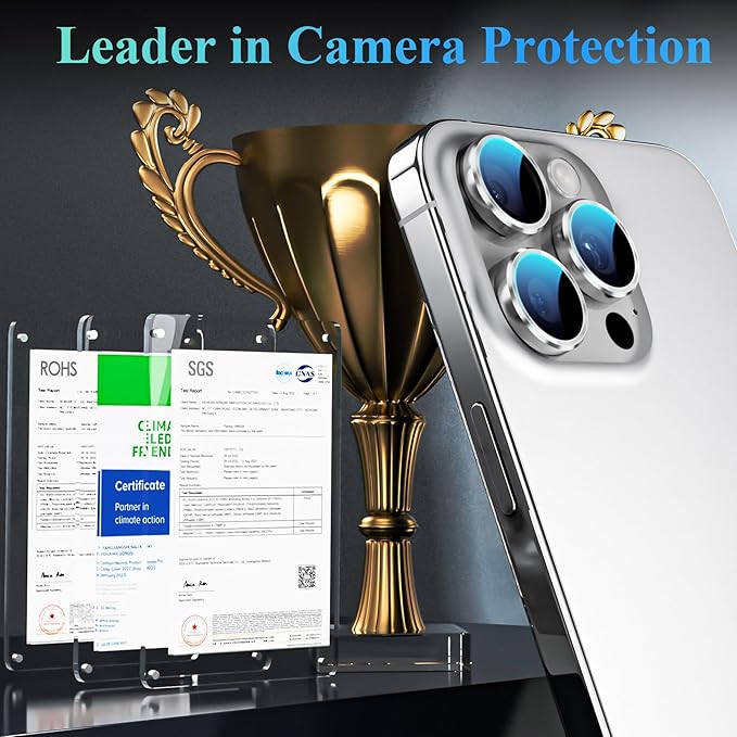 YWXTW Camera Lens Protector for iPhone 16 Pro/iPhone 16 Pro Max, [1 Step Installation Tray] Tempered Glass Screen Protector Metal Individual Camera Cover Accessories Case Friendly (White Titanium)