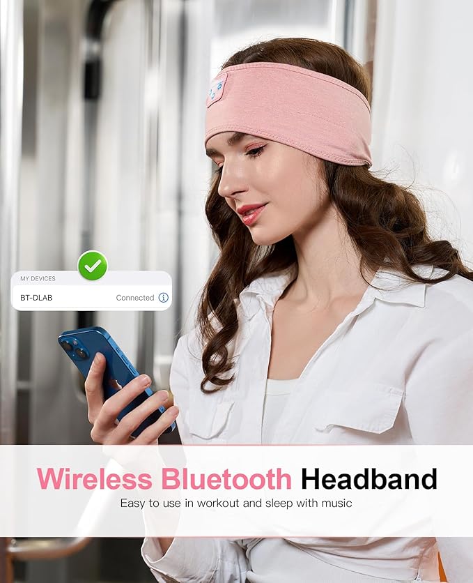 Perytong Sleep Headphones - Bluetooth Headband Wireless Sleeping Headband with Earphones Music Band Unique Gifts for Men Women