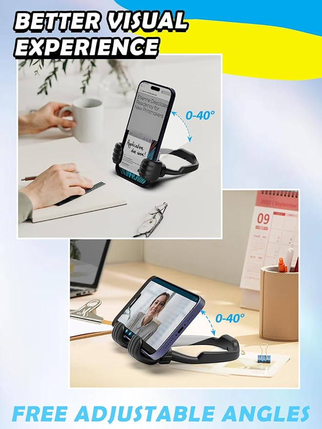 Thumbs Up Lazy Cell Phone Stand: Back to School Supplies Gifts for Teens Boys Girls Kids Men Women Phone Holder for Desk Funny Gadgets Ideas Who Have Everything Gifts for Christmas Stocking Stuffers