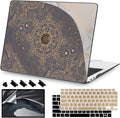 Teryeefi Compatible with MacBook Air 13 inch Case M1 Chip A2337 A2179 A1932 Retina Display Touch ID (A2018 2019 2020 Release), Plastic Hard Shell & Keyboard Cover & Screen Protector,Gold Mandala