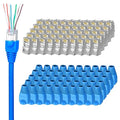 100-Pack Cat 6 Pass Through Shielded RJ45 Connectors with RJ45 Boots Cover (Cat6 Connector/ Cat5e Connector/Ethernet Ends/Cat 6 Ends/ RJ45 Modular Plugs) for Solid or Stranded STP Cable