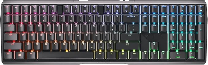 Cherry MX 3.0S Wireless Mechanical Gaming Keyboard. Aluminum Housing Built for Gamers w/MX Brown or Red Switches. RGB Backlit Color Display Over 16m Colors. (Black w/MX Red Switches)