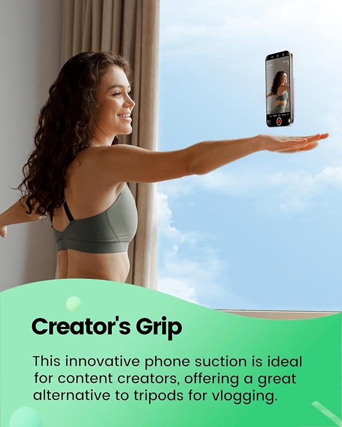 amBand Magnetic Suction Phone Grippy for MagSafe Case, Silicone Cup Sticky Mount for iPhone 12/13/14/15/16 Pro Max/Pro/Plus/Mini, Hands-Free Selfie/Video for TikTok Creator/Influencer, Light Blue
