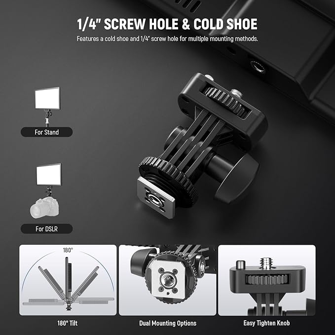 NEEWER 192 LED Video Light Panel, 20W Ultra Thin Bi Color Dimmable DSLR Camera Soft Light, 8000mAh Built in Lithium Battery, 3200-5600K CRI97+, Key Lighting for Studio Photography Recording Streaming