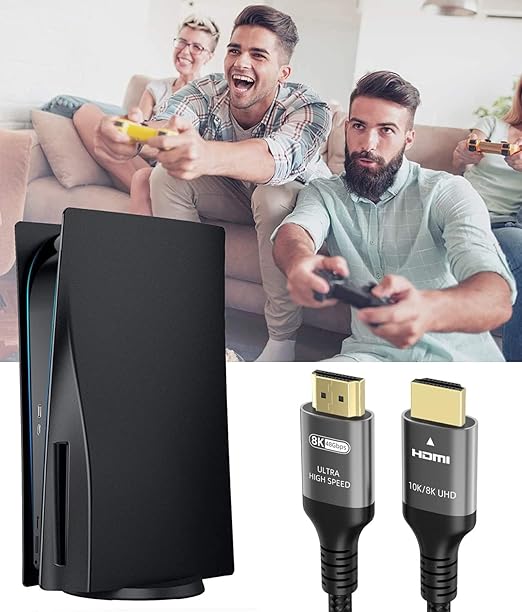10K 8K 4K HDMI Cable 48Gbps 8 FT, Certified Ultra High Speed HDMI® Cable 4K 240Hz 144Hz 120Hz 8K60Hz 0.01ms HDR10+ eARC HDCP2.3 Netflix Roku TV PC Monitor Projector PS5 X-Box