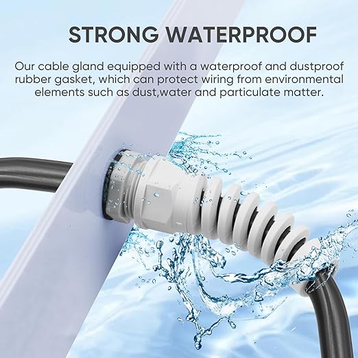 Strain Relief Cord Connector,LISTENJIALE 5Pcs NPT 1/2" Waterproof Cable Gland Flex Spiral Strain Relief Adjustable 6-12mm Cable Connector Nylon Joint with Gaskets(Grey)
